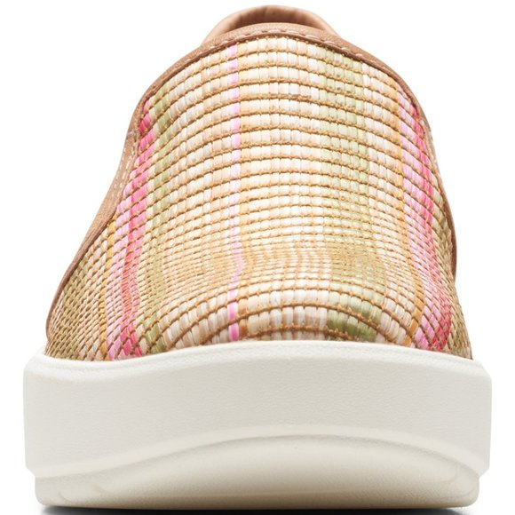 Clarks Light Tan Combi Layton Petal Leather Sneaker - Women 8.5 - Picture 4 of 9